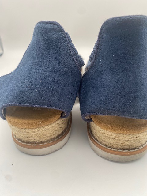 BOBS by Skechers Women’s Navy Memory Foam Slingback Sandals Espadrille Size 9