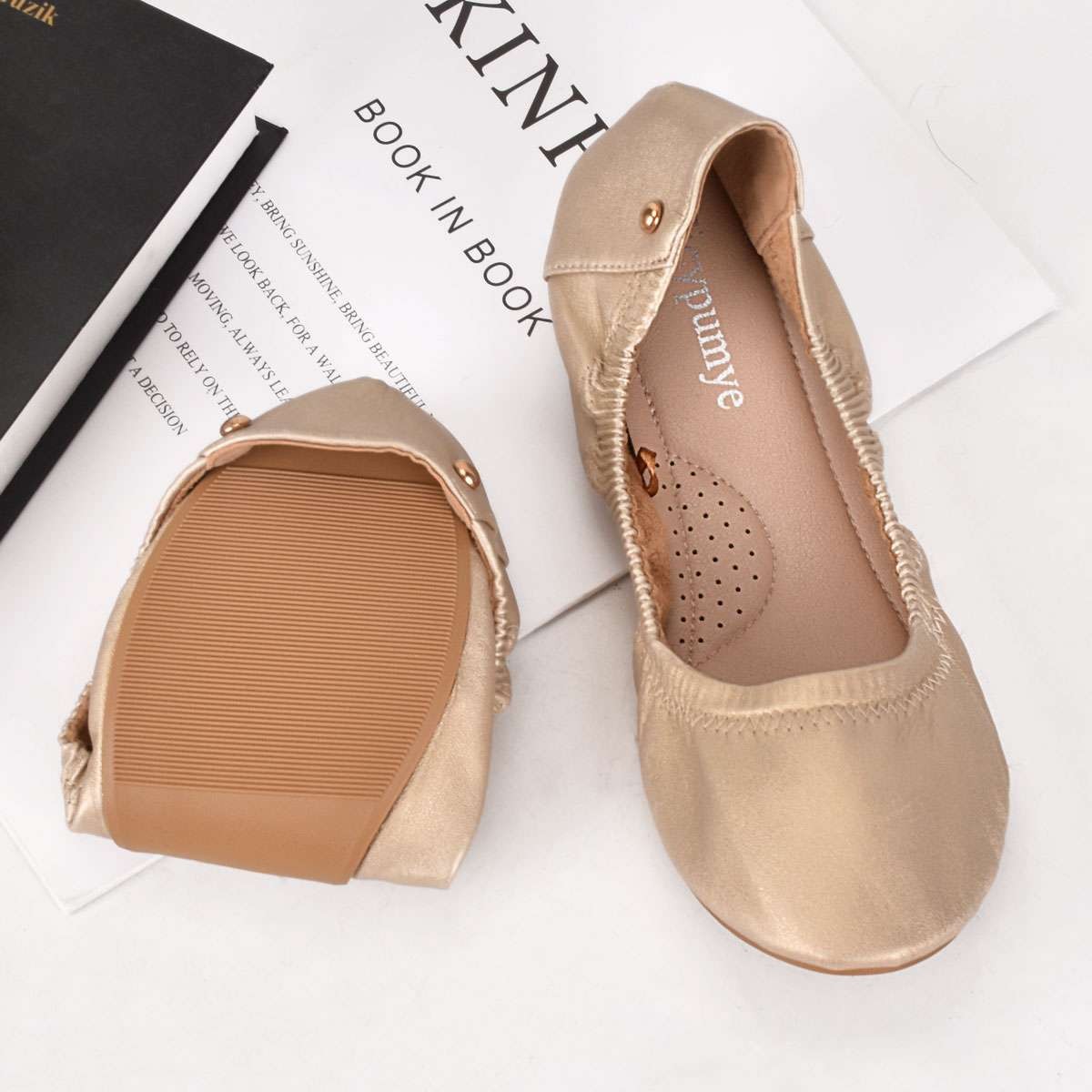 Women Ballet Flat Round Toe Slip On Comfortable Casual Travel Work Walking Shoes