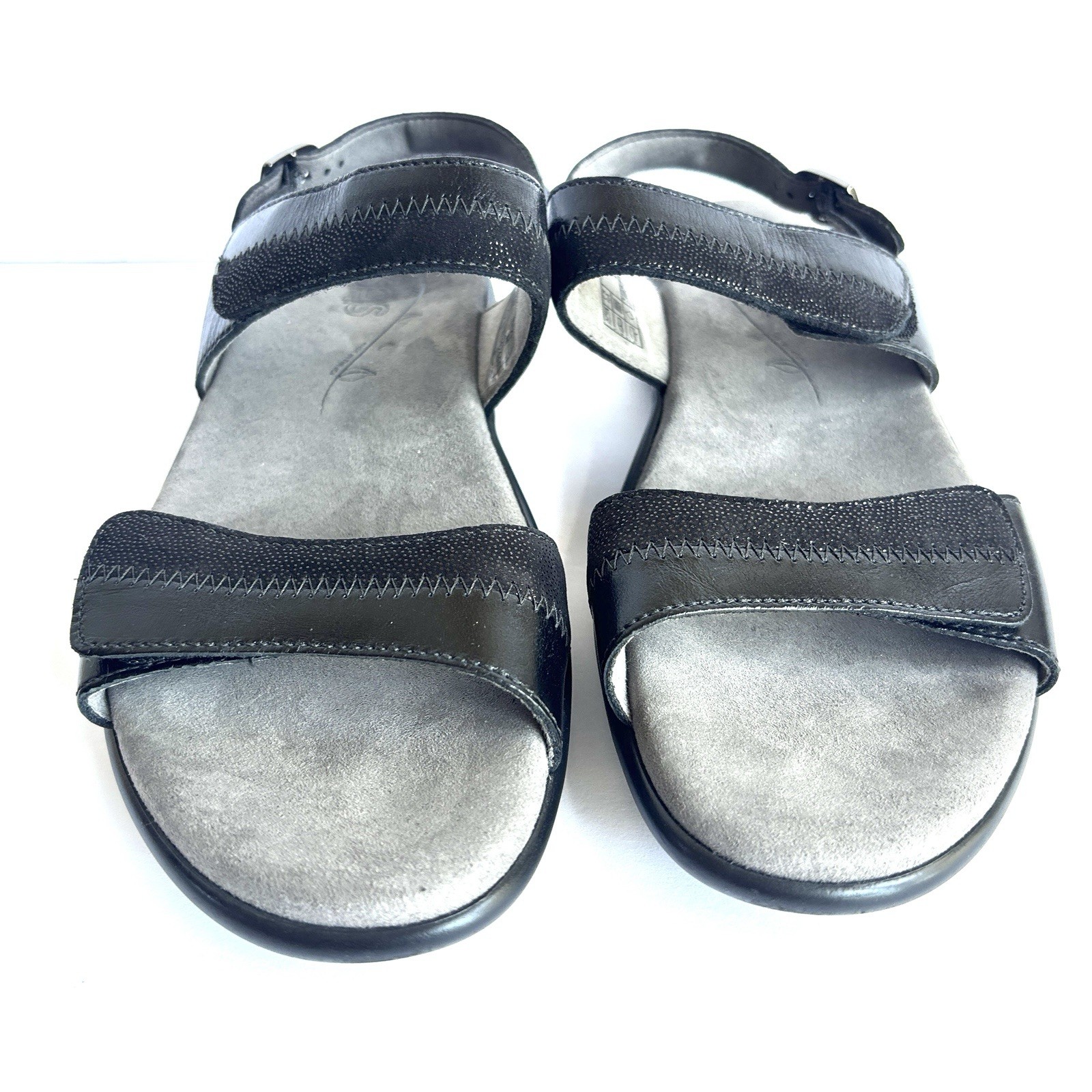 SAS Women’s Nudu Heel Sandals Black Comfort USA Made Casual Travel Sz 8.5 M