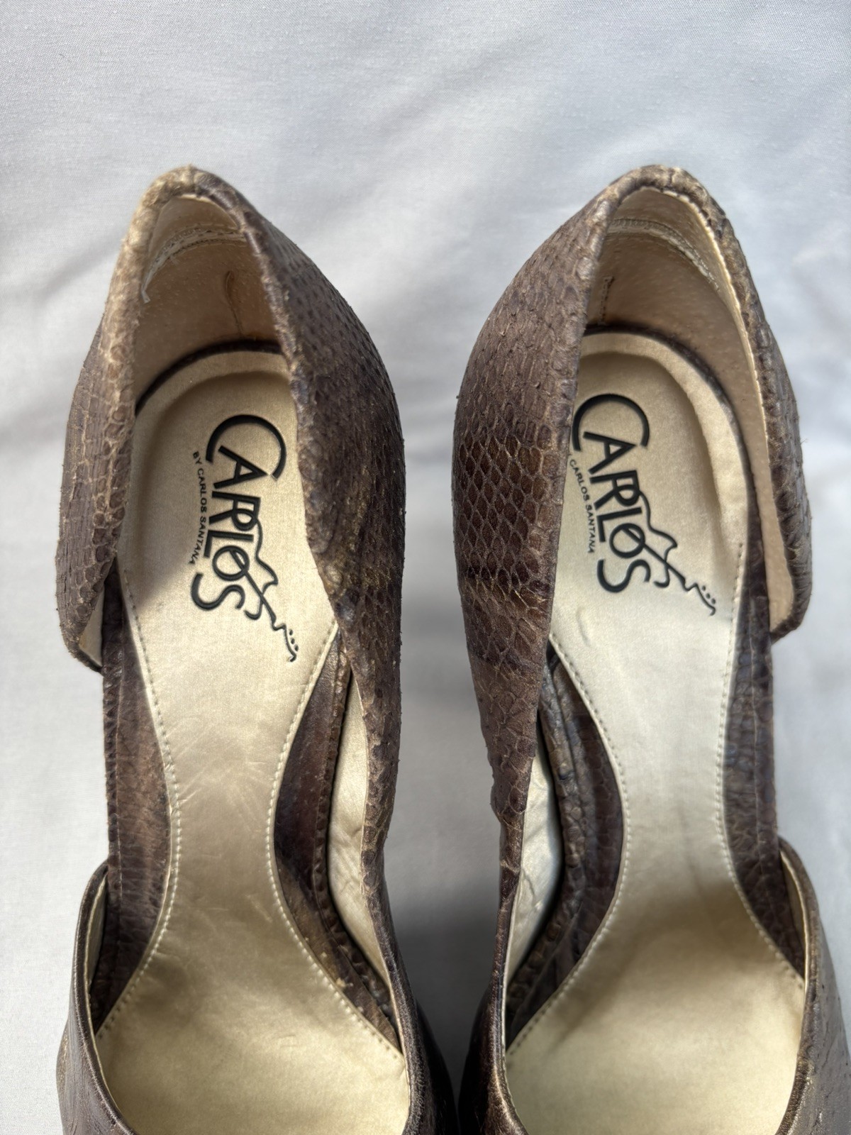 Carlos by Carlos Santana Snake Print Leather Pointed Toe Heels Women’s Size 10M