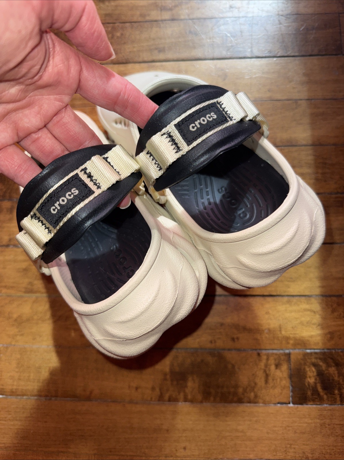 Crocs Echo Clog Bone With Black Sole W9/M7