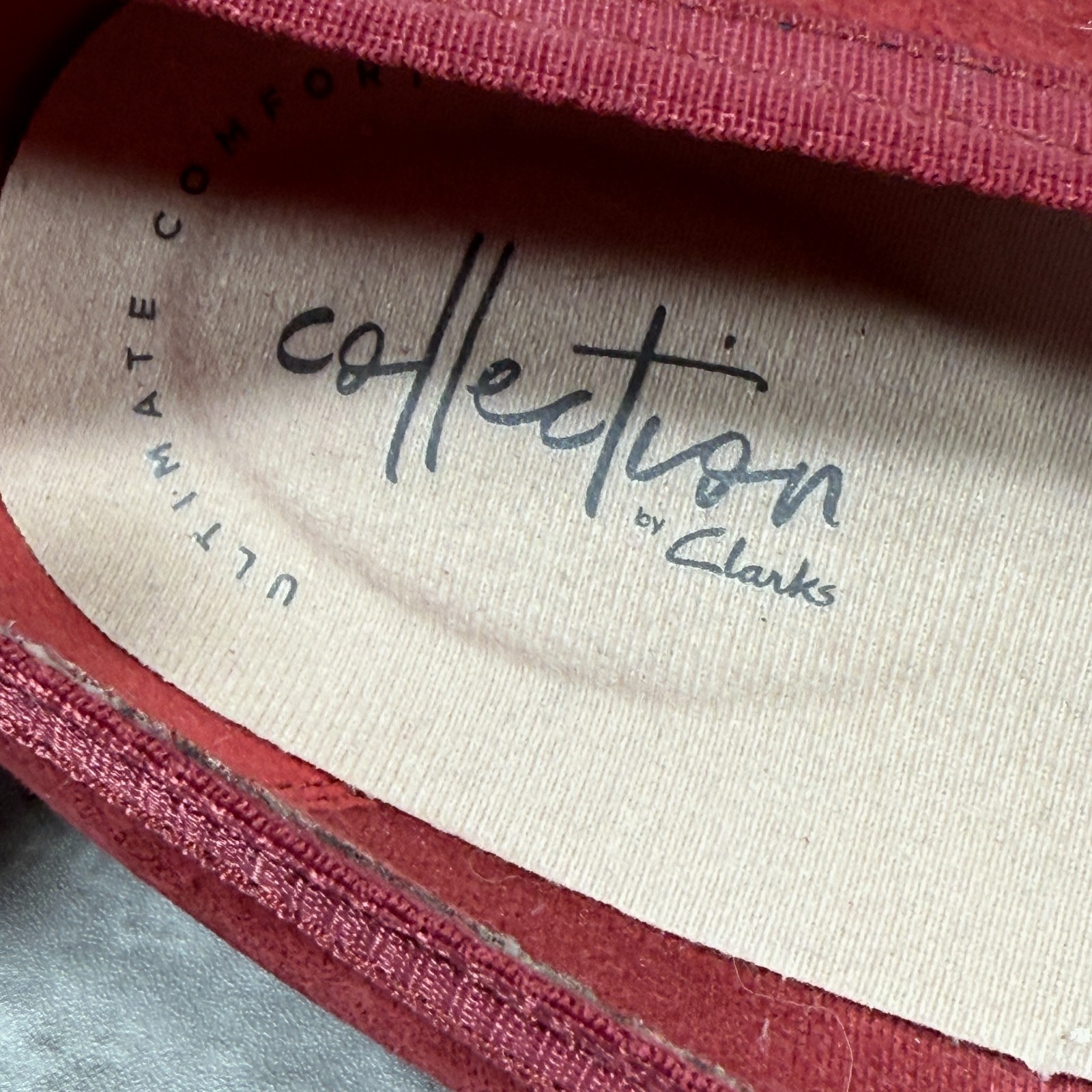 Collection by Clarks Gracelin Zone Red Suede Slip On Ballet Flats Women’s 9.5 W