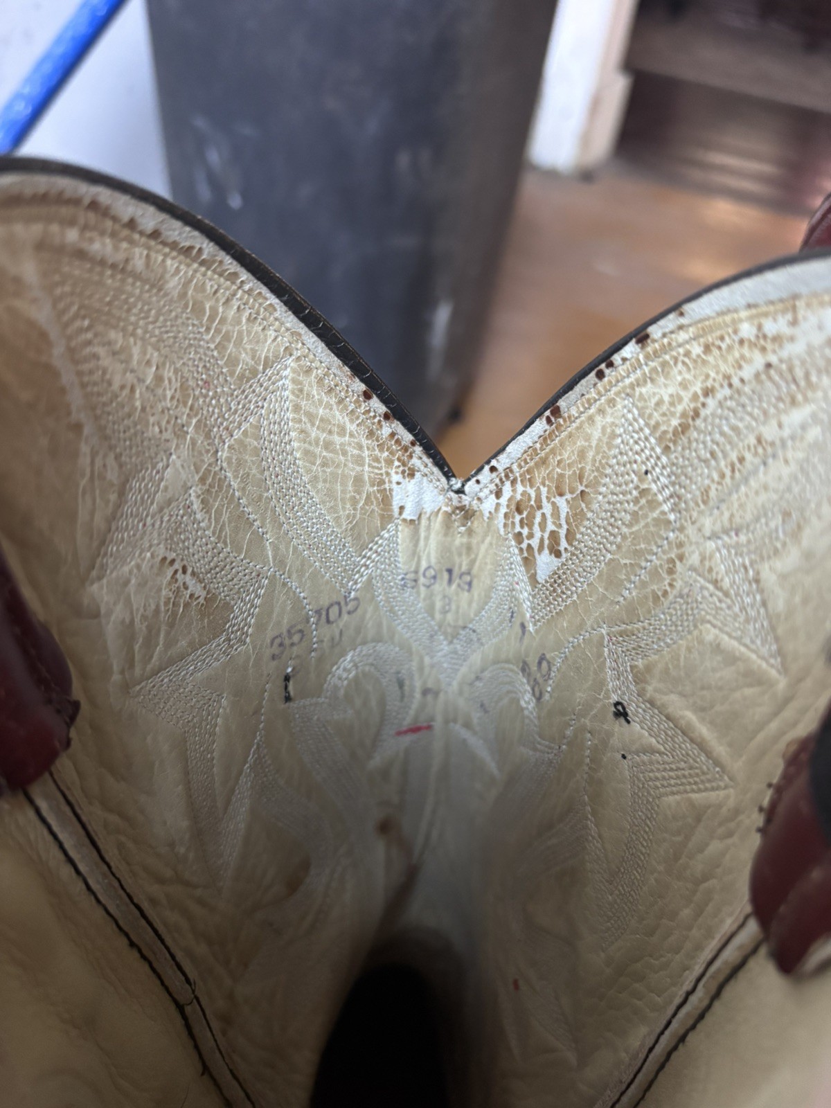 Vintage Tony Lama Eel Skin Western Boots Mens 11 D Red Burgundy Cowboy