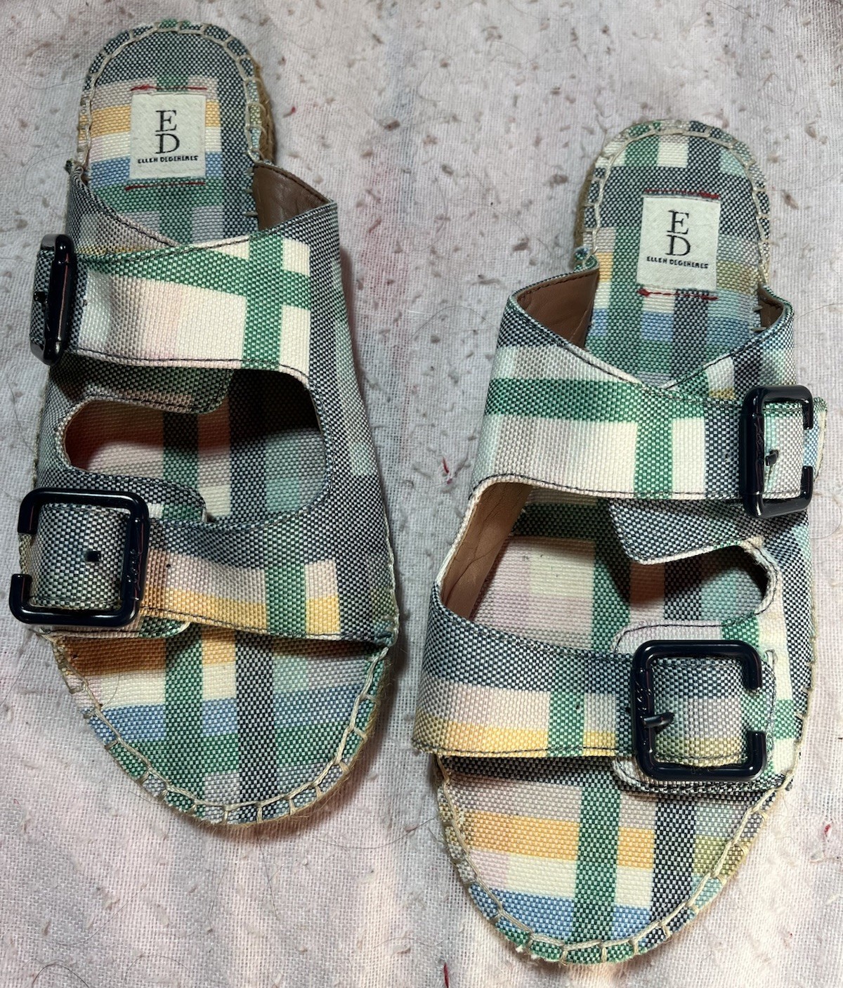 Ellen Degeneres Ed-Sadie Madras Sandals 7.5M