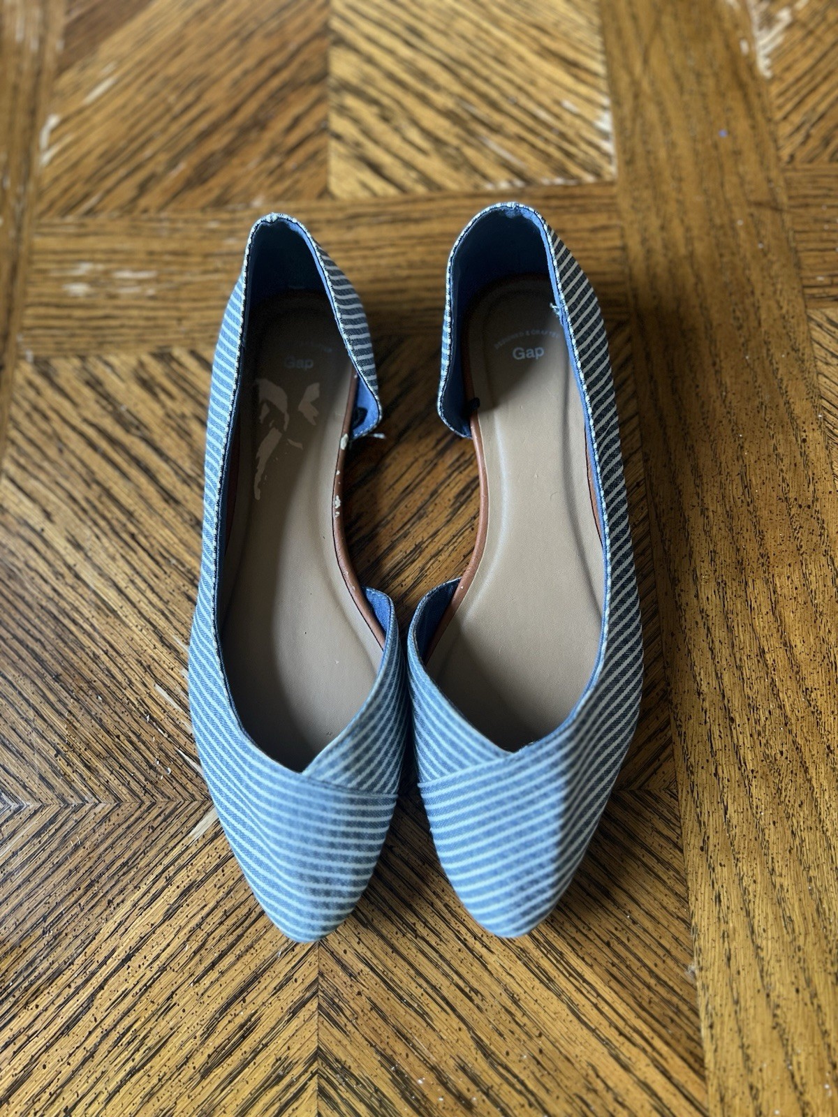 Women’s GAP Flats Size 9 Blue Stripe Feminine Casual Vacation Summer Preppy