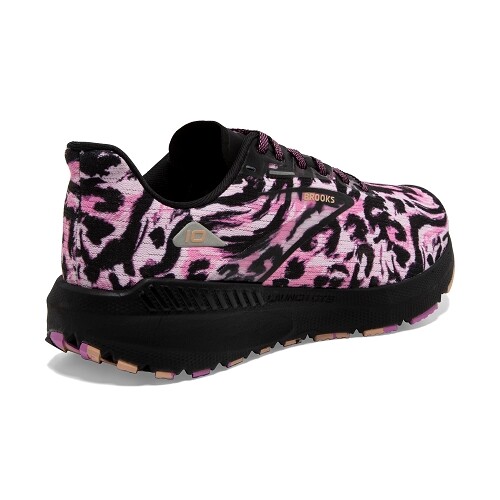 Brooks Launch GTS 10 Pink Black Leopard Women Road Running Shoes 1203991B010