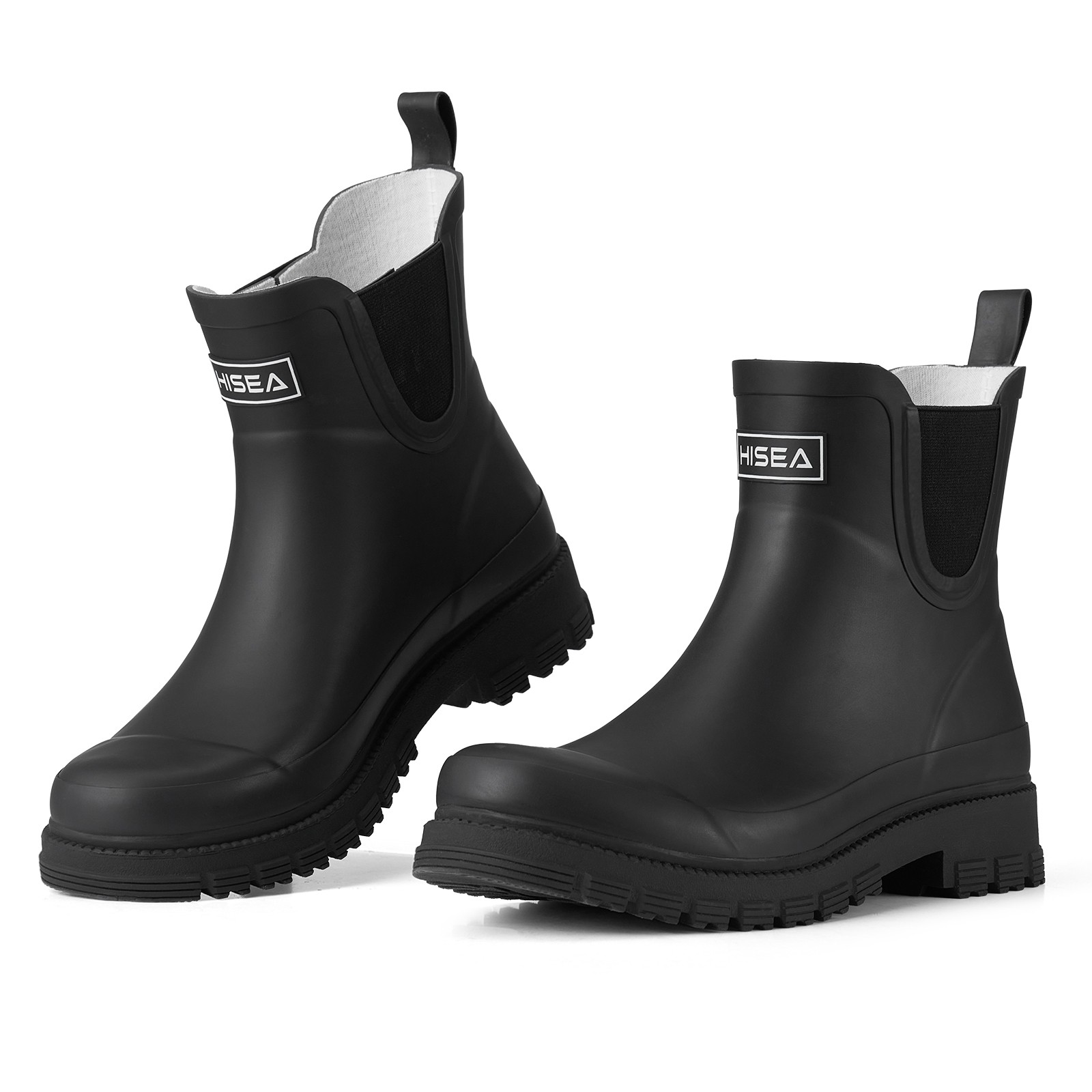 HISEA Women Ankle Rain Boots Waterproof Chelsea Short Wellies Rubber Garden Shoe