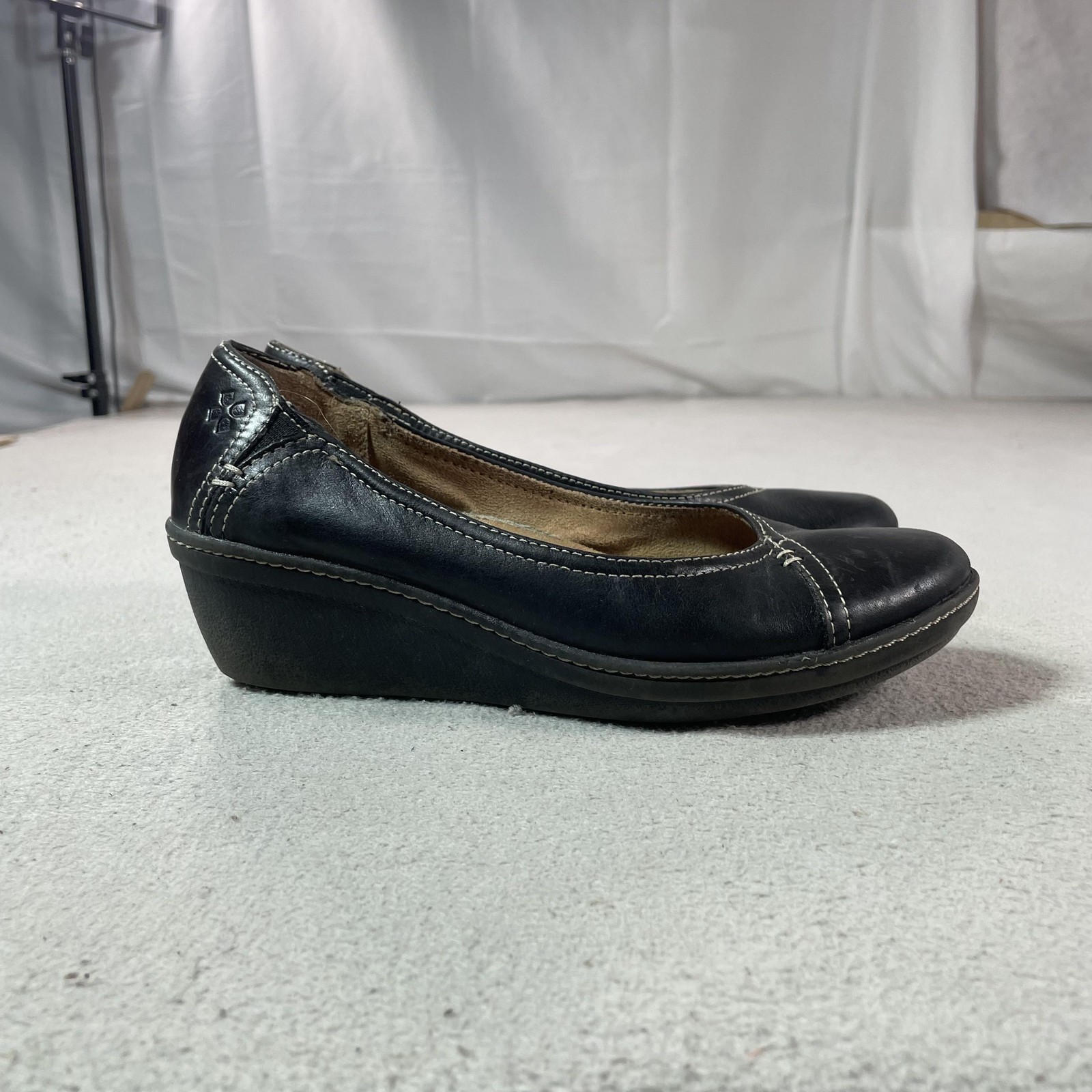 Naturalizer Shoes Womens Size 6.5 Black Slip On Wedge Comfort Casual Workwear