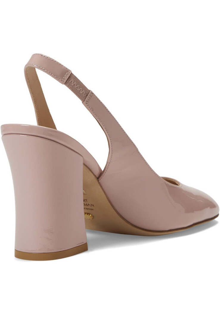 Stuart Weitzman Curveblock Patent Slingback Pumps Size 38.5
