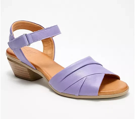 Miz Mooz Leather Adjstble Heeled Sandals-Kacie-Iris-EU 37 (US 6.5-7)-A687184