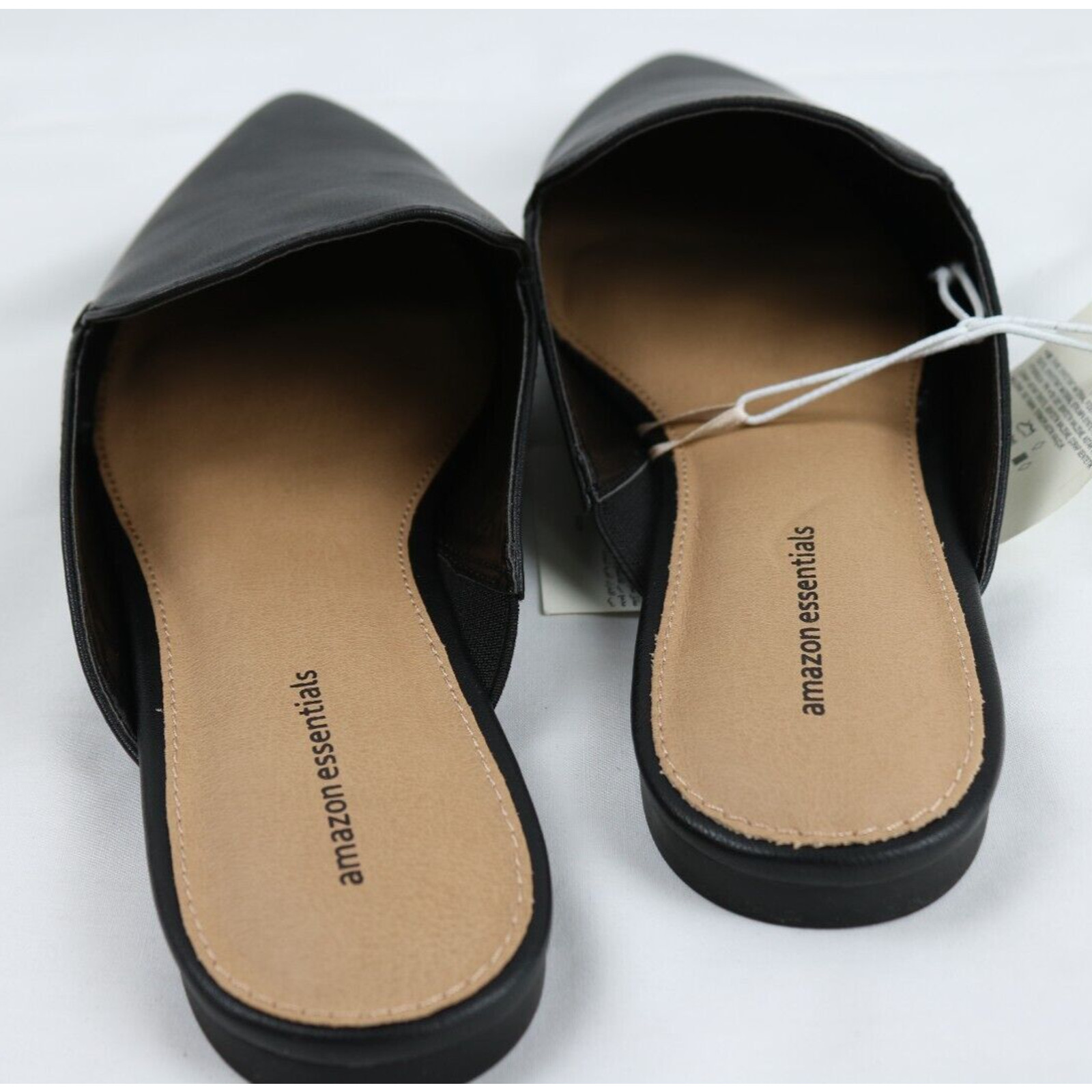 Women’s Size 9 Molly Pointy Toe Mule Flat Slides Sandals w/ Mini Heel, Black