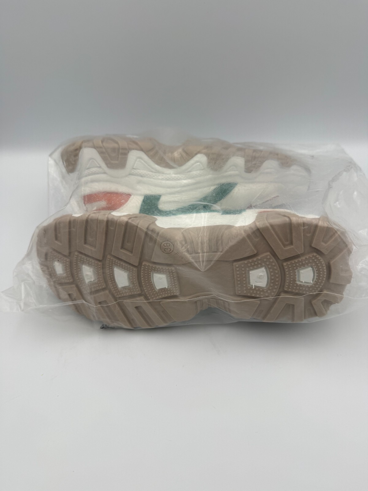 Women’s Chunky Platform Sneakers Size 7.5 White Green Orange Retro Dad Shoes US