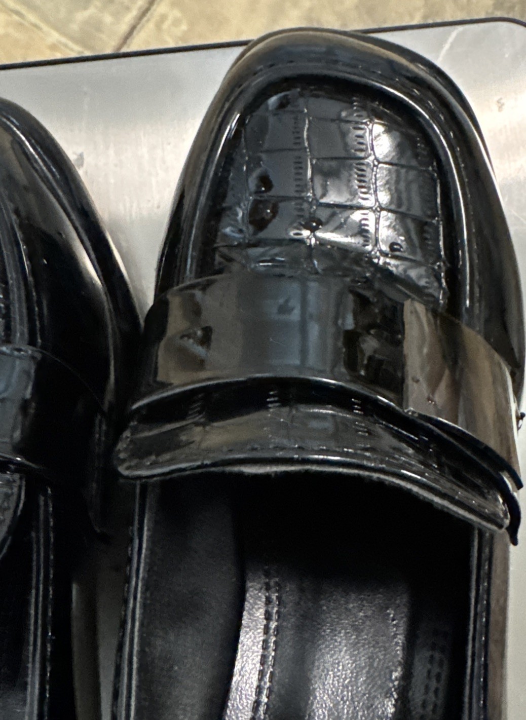 WOMENS LOAFERS BLACK Synthetic LEATHER STYLE European Size 39 (US Size 8.5)