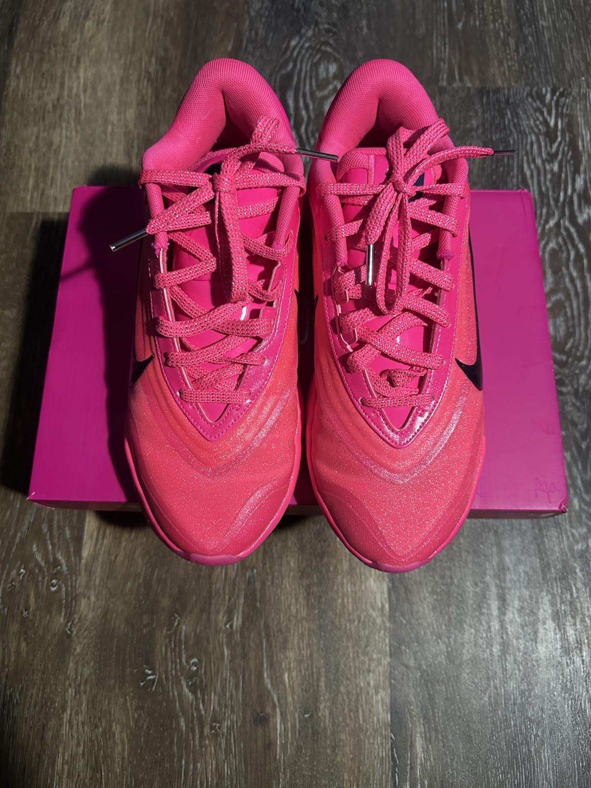 Nike A’One Basketball Low Top Lace-Up Sneakers 10W/8.5M Pink/Black FZ8605-610