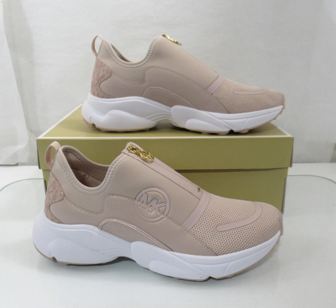 Michael Kors Sami Zip Trainer Sneaker Circular Air Mesh Ballet Light Pink Size 9