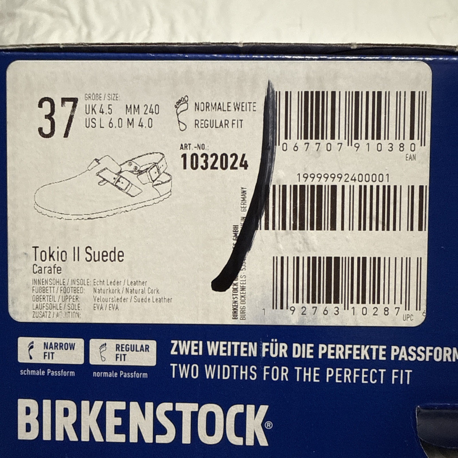 Birkenstock 37 Tokio II Suede Leather Carafe Brown Clogs Narrow Regular NIB