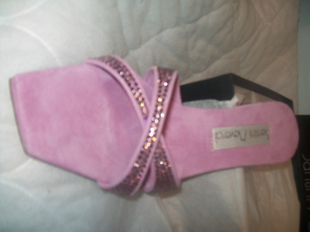 NIB Santini Mavardi Linda Violet Suede sandals 38 8 6 pumps heels medium b m