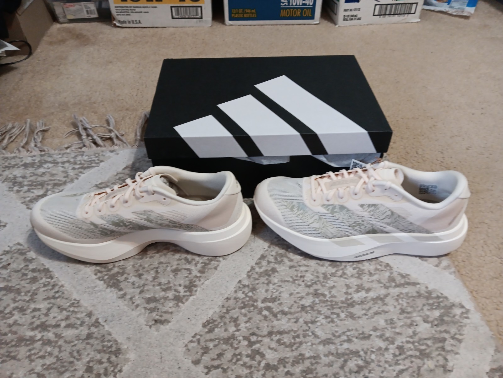 WOMEN’S ADIDAS ADIZERO EVO SL W RUNNING SHOES SIZE 9 NIB WONDER WHITE KI6951