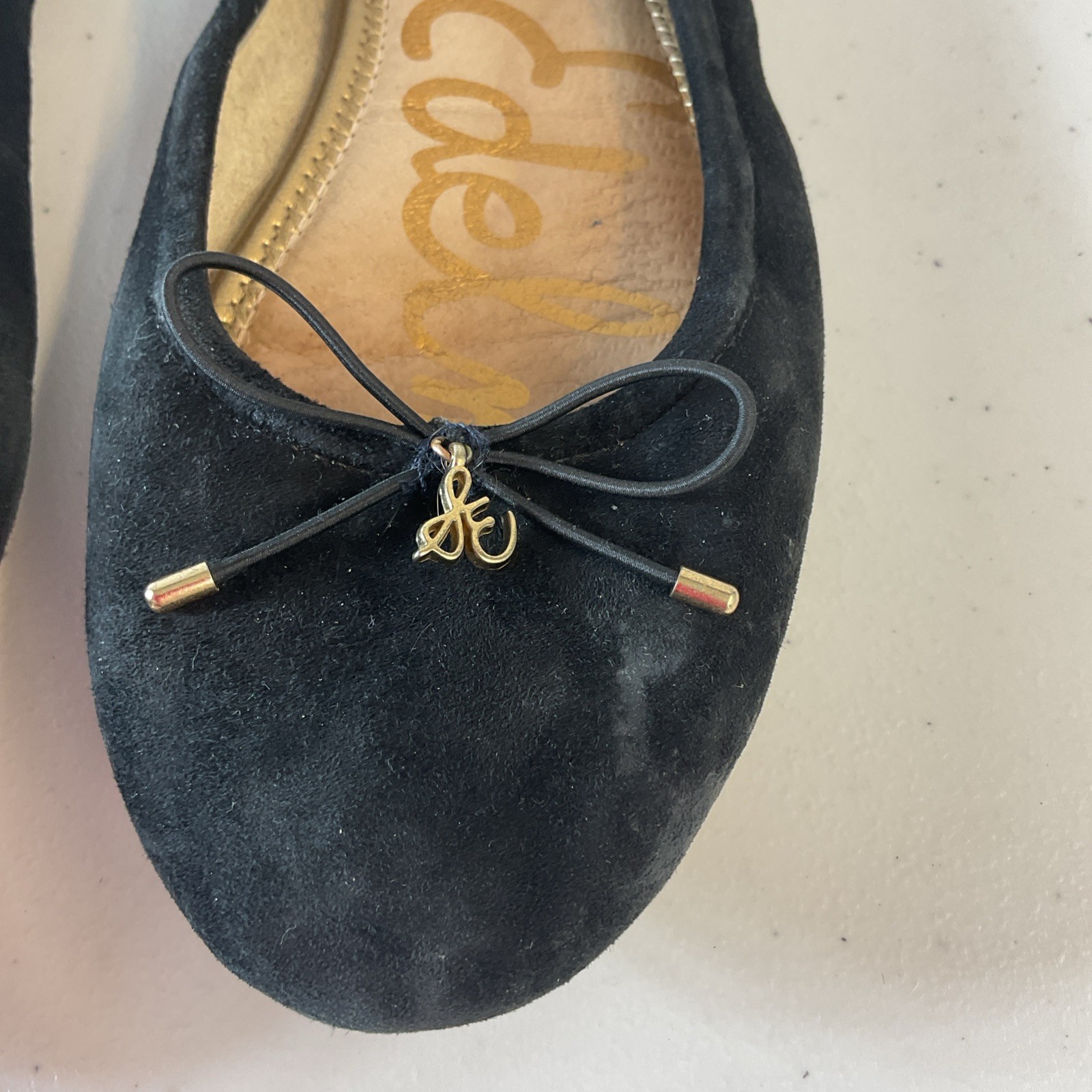 Sam Edelman Felecia Flat Ballet Shoes Black Sude Holiday 9 Casual Travel