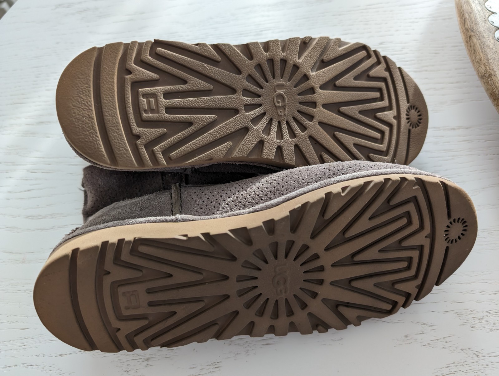 Ugg Classic Mini Perforated Ankle Unlined Boot Gray, Size 7