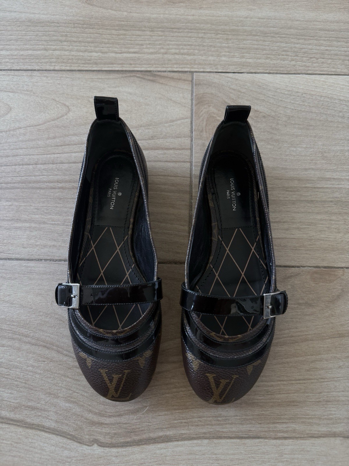 Louis Vuitton Brown Monogram Mary Jane Ballerina Flats Twee Coquette Luxury