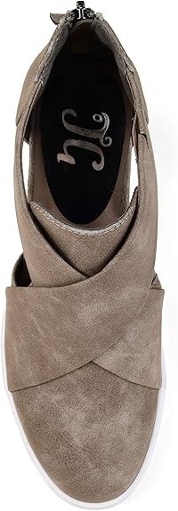 Journee Collection Seena Sneaker Wedge Womens 9.5 Gray Faux Leather