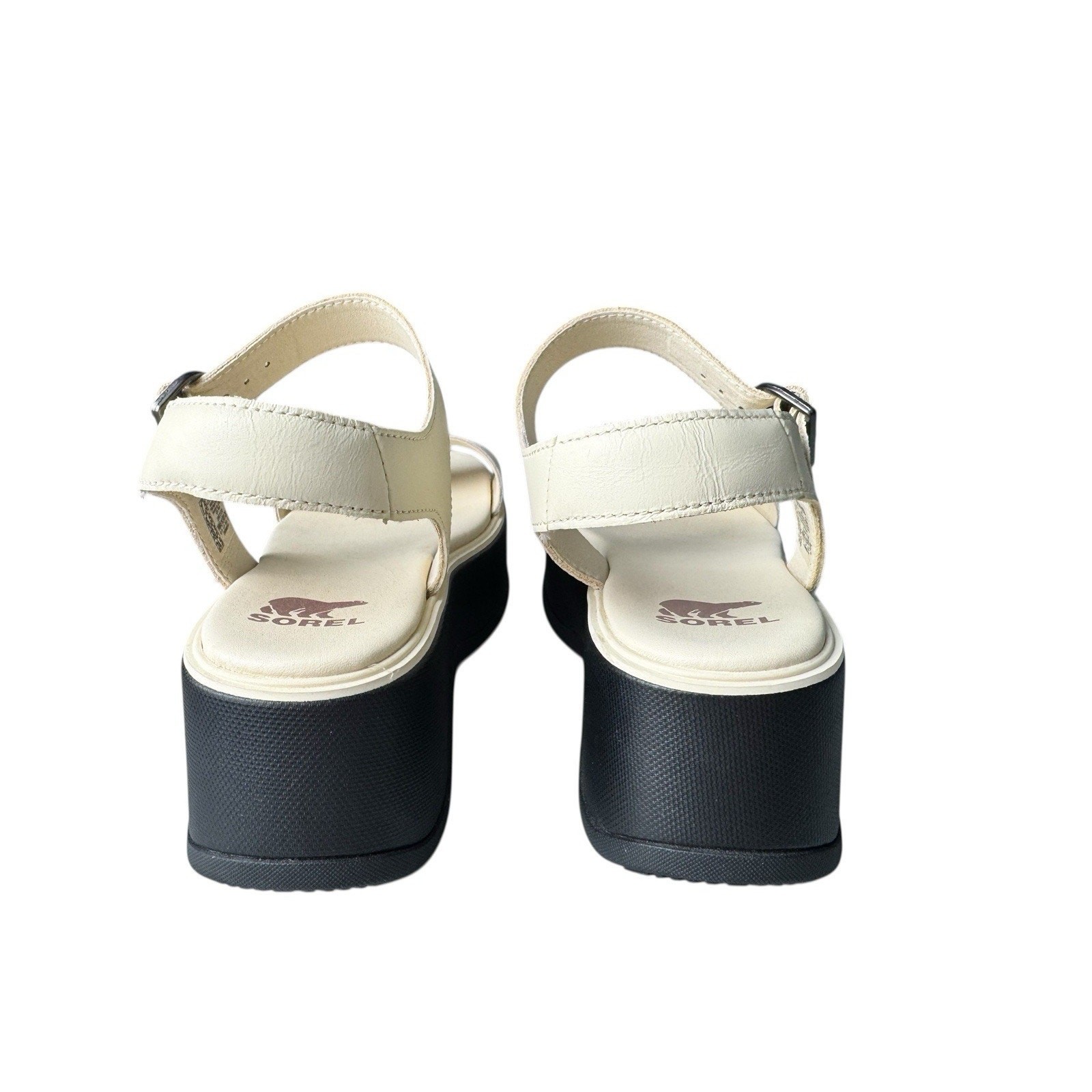 Sorel Womens Dayspring Platform Sandal Honey White Sz 7.5 Coastal Modern Neutral