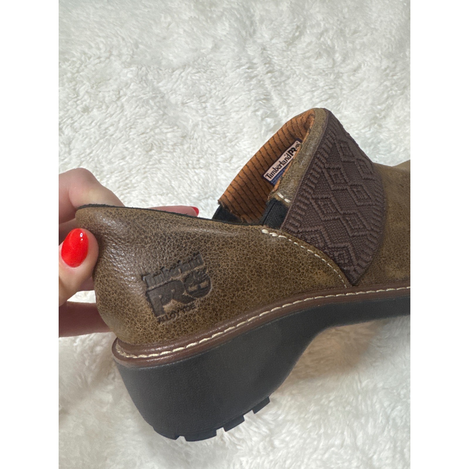 Timberland PRO Renova ESD Clogs Women 6.5 Brown Good Slip Resistant Work Shoes