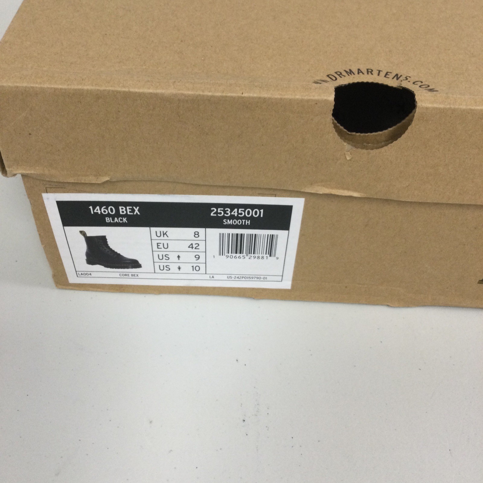 DR. MARTENS 1460 Bex Boots Black Smooth New 25345001 W-10 M-9