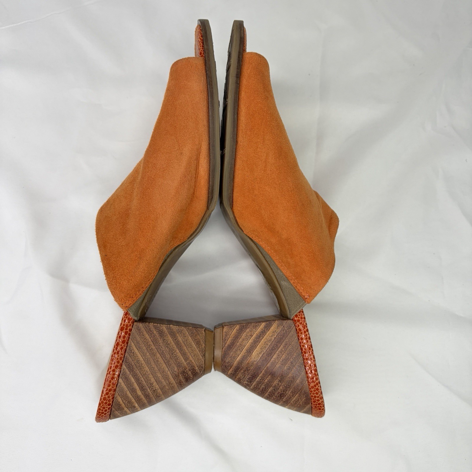 Silvana Diez Orange Suede Slip On Sandals Size 9 US/40 EU, summer, spring, fall