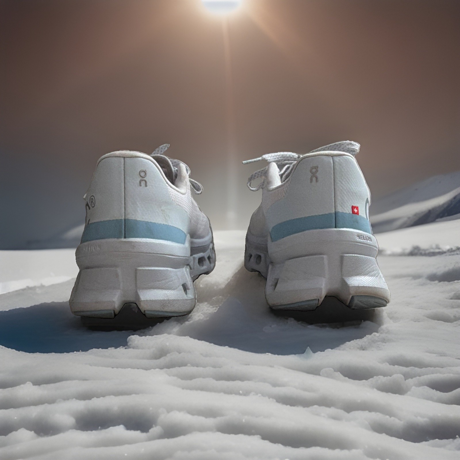 On Cloud Monster Women’s White/Light Blue Comes with Original Box