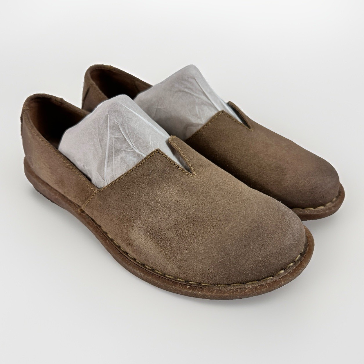 Born F7610 Suede Slip On Loafers Comfort Casual Walking Brown Women’s 8/EU 39