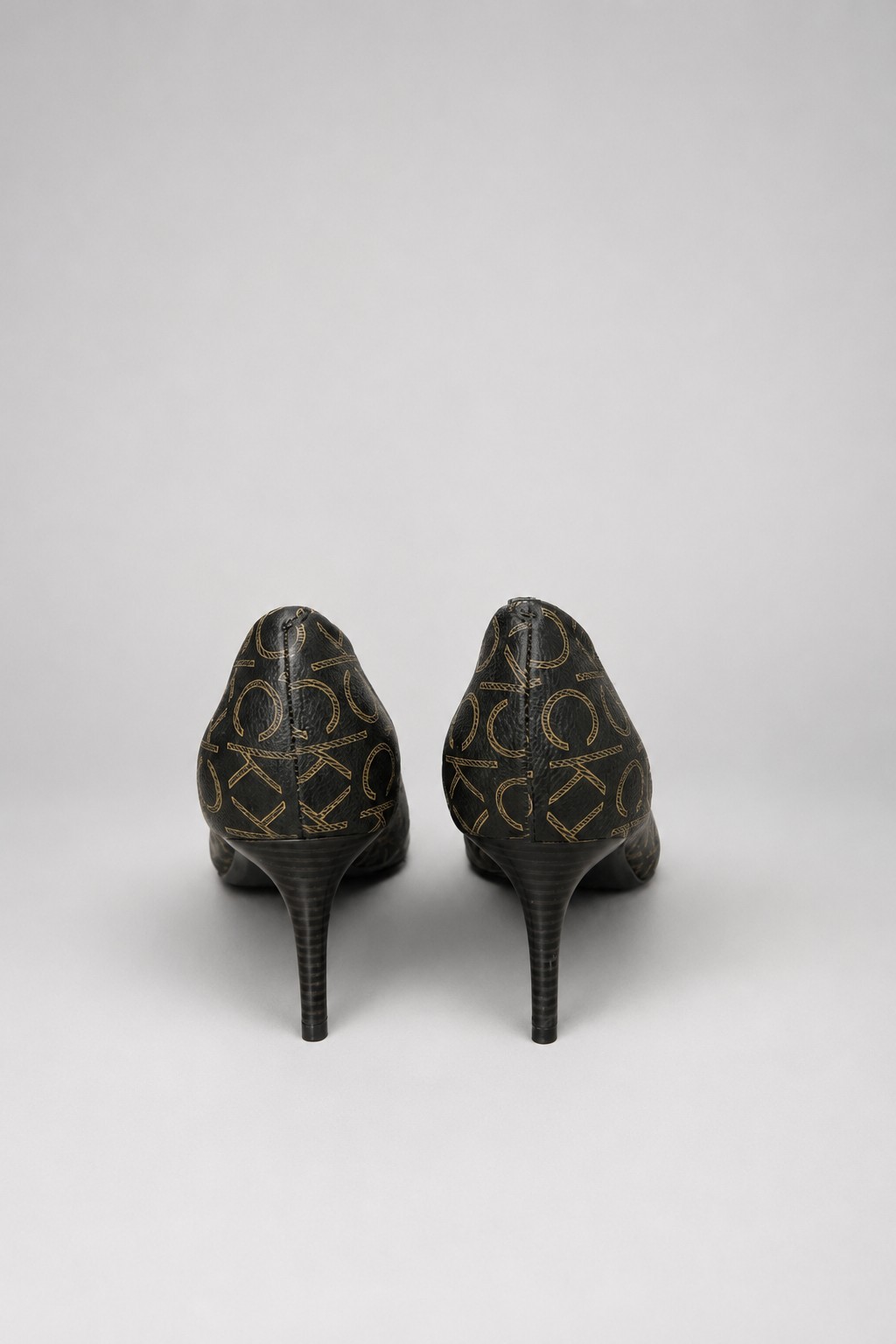 Calvin Klein Giana Brown CK Logo-Print Pointed Toe High Heel Pumps Size 8.5