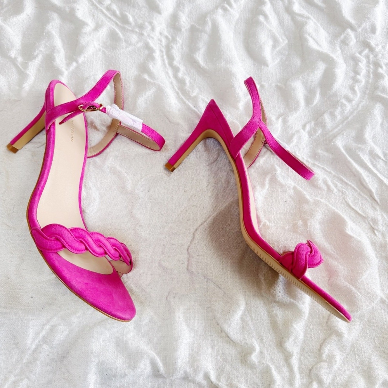 Stuart Weitzman Dancer Twistie 100Suede Sandal In Pink