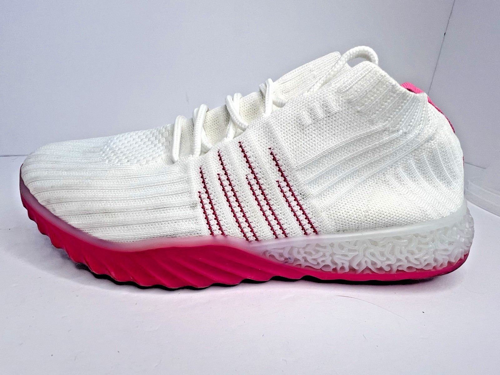 Danskin Positive Sneakers Light Knit Shoes White/Hot Pink Vegan Womens Size 9