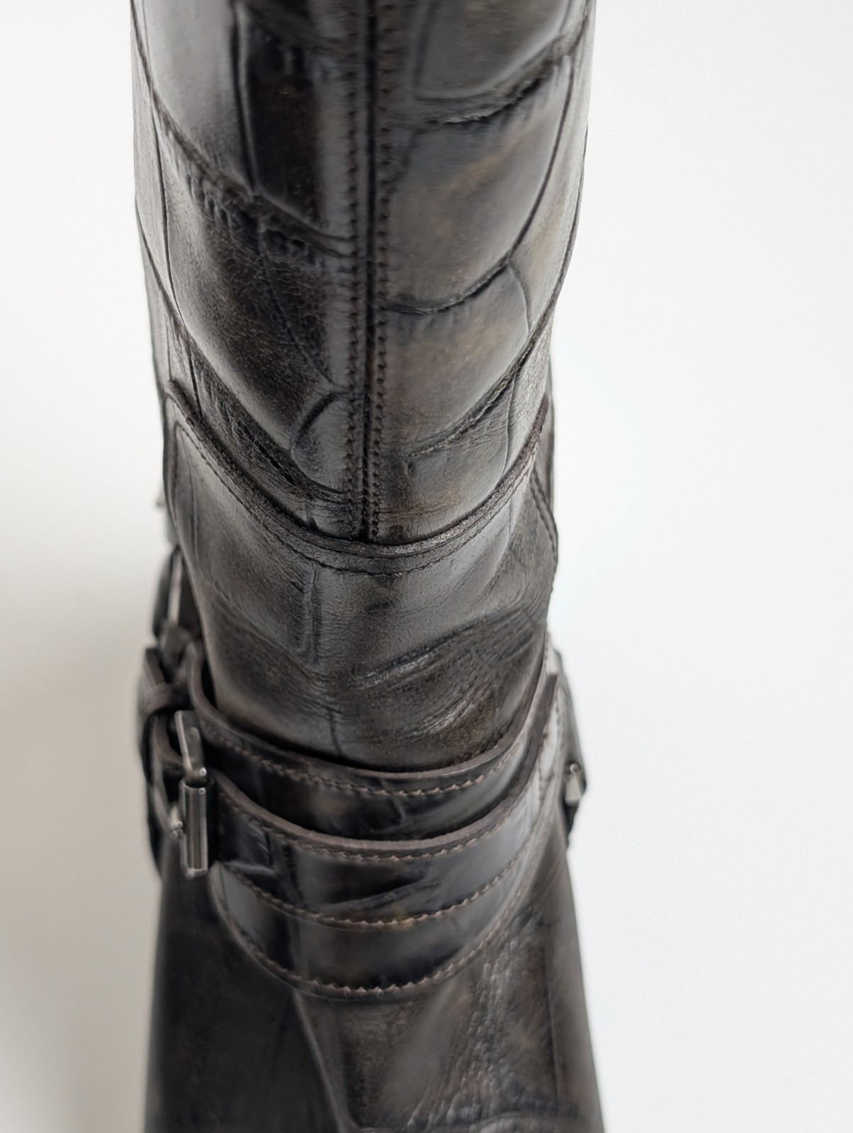 Christian Dior Women’s Harness Boots EU 41 / US 10–10.5 Made in Italy Croc Print
