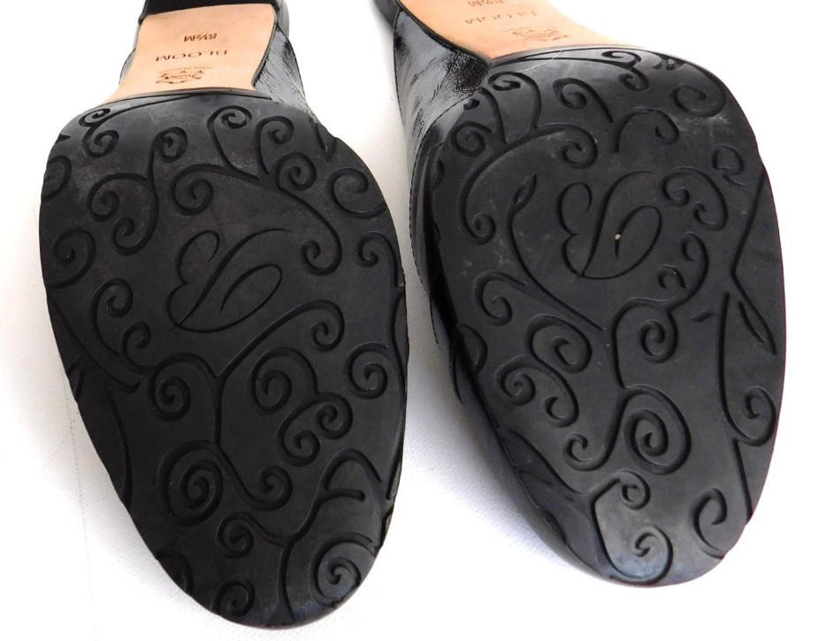 Brighton Size 8.5 Black Fanny Leather Mules Slip Ons Woven Heart Cut-Outs Shoes