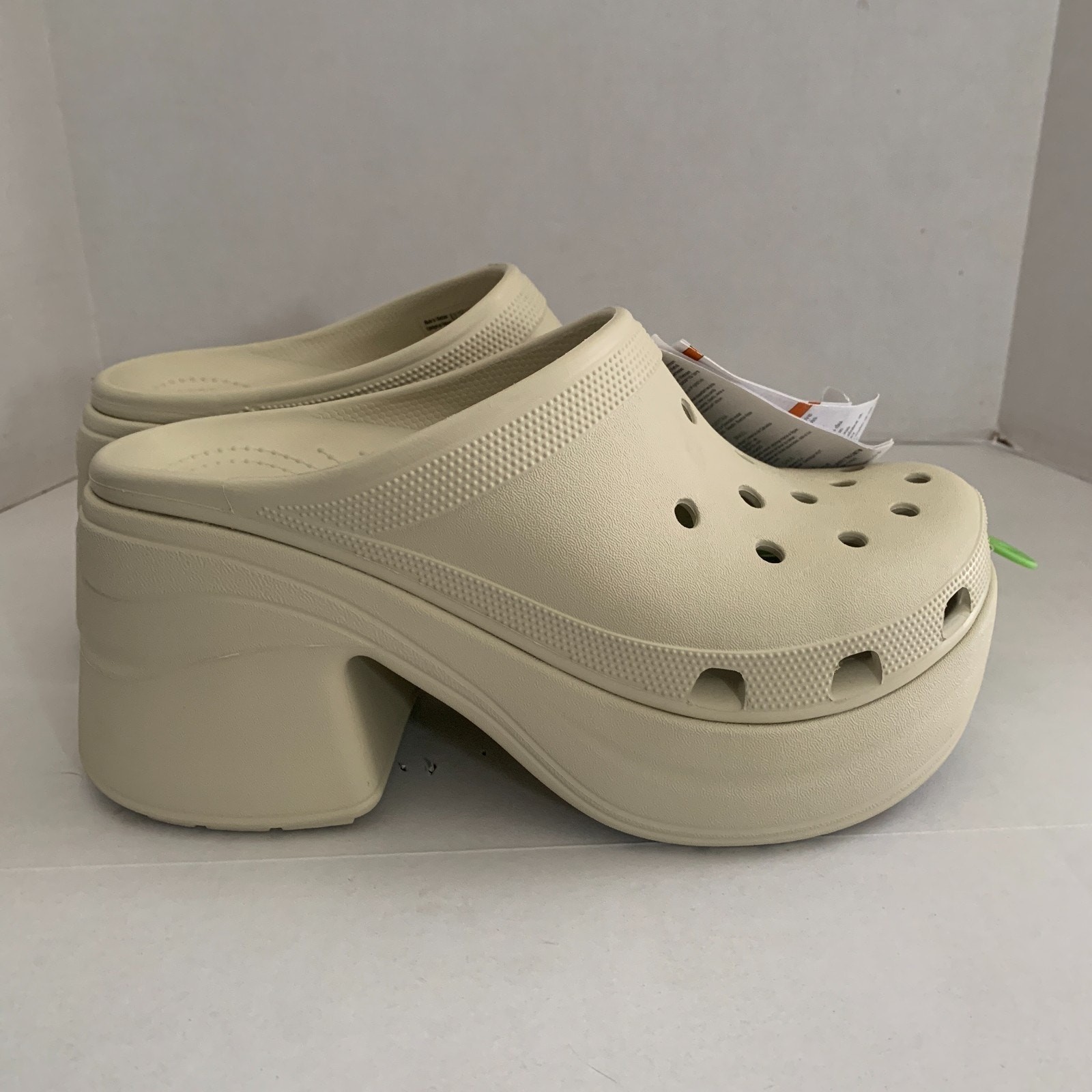 Crocs Women’s Size 10 Men’s Size 8 Siren Platform High Heel Clog Bone BRAND NEW