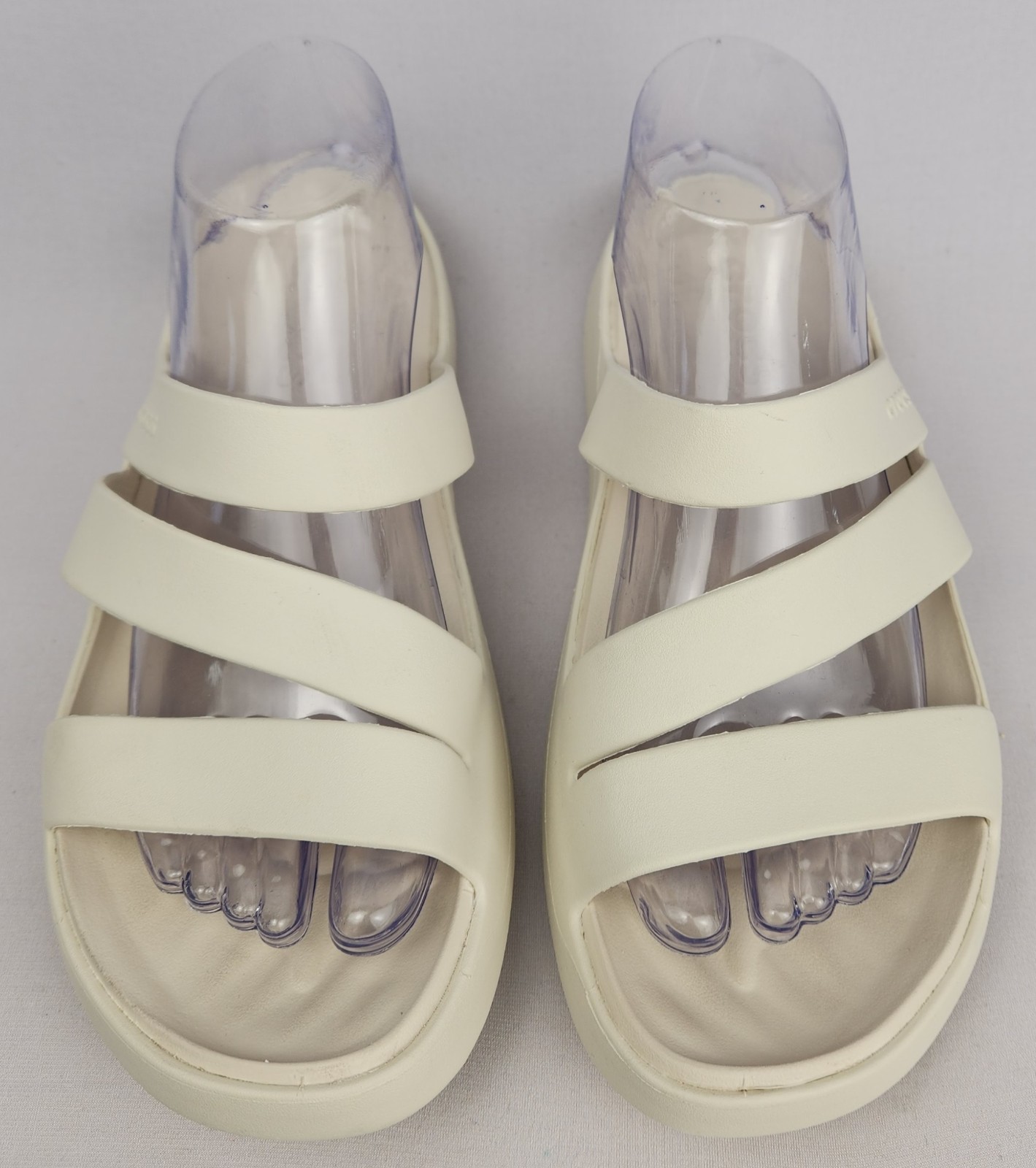 CROCS Getaway Sandals Women Size 10 Stucco Strappy Dual Comfort Slip-On Wedge **