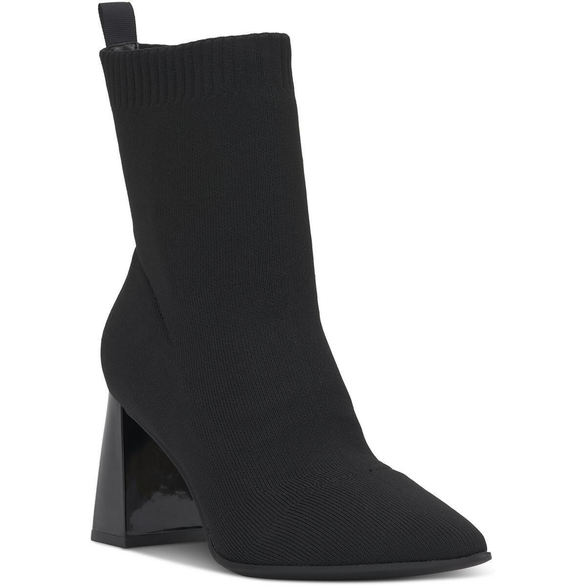 INC Womens XIMENAF Knit Block heel Booties | Black | 5.5 Medium (B,M)