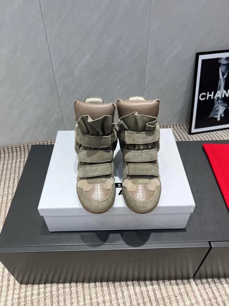 Isabel Marant Inspired Army Green 1:1 Lookalike Wedge Sneaker Shoe High Top