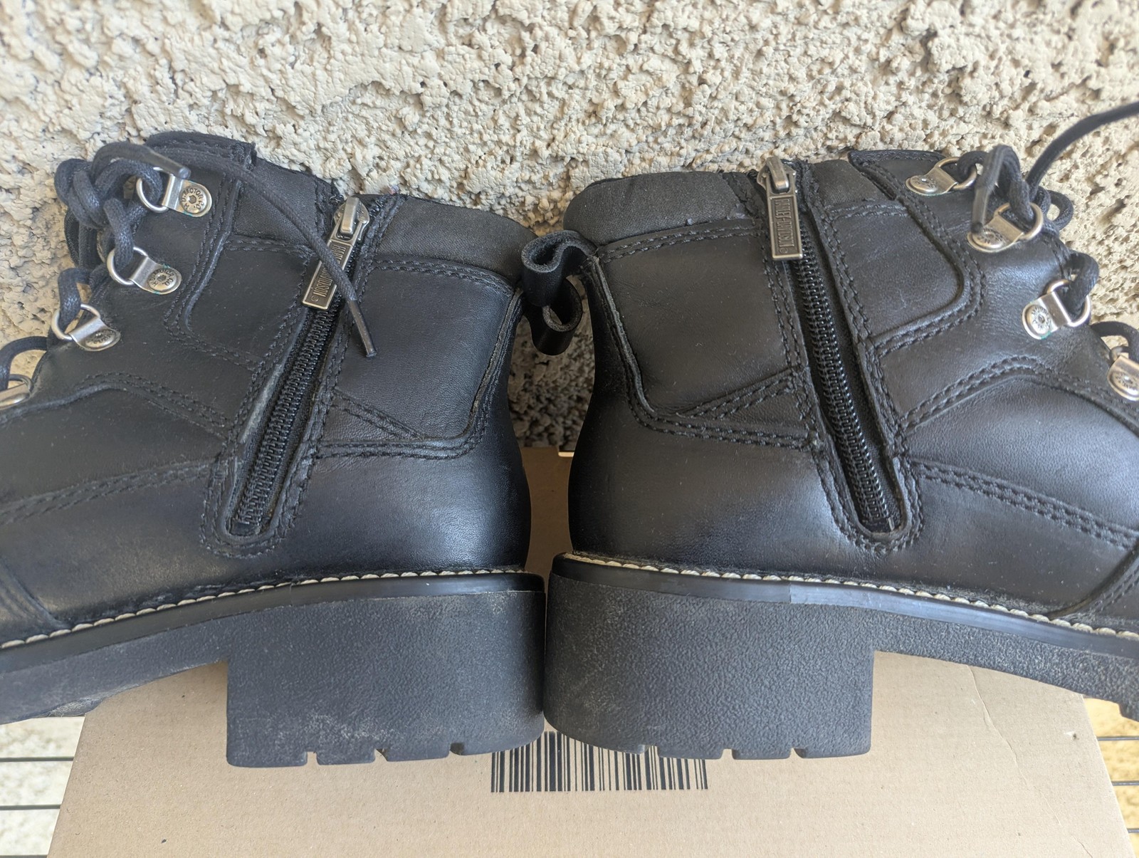 Harley-Davidson Boots Womens 9 Black Leather Ankle Zip Motorcycle Express Lane