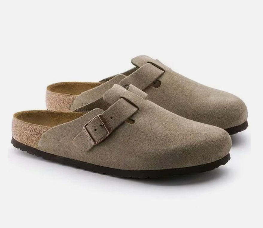 Brikenstock Boston Soft Footbed Suede Leather Unisex Clogs – Taupe- SALE!