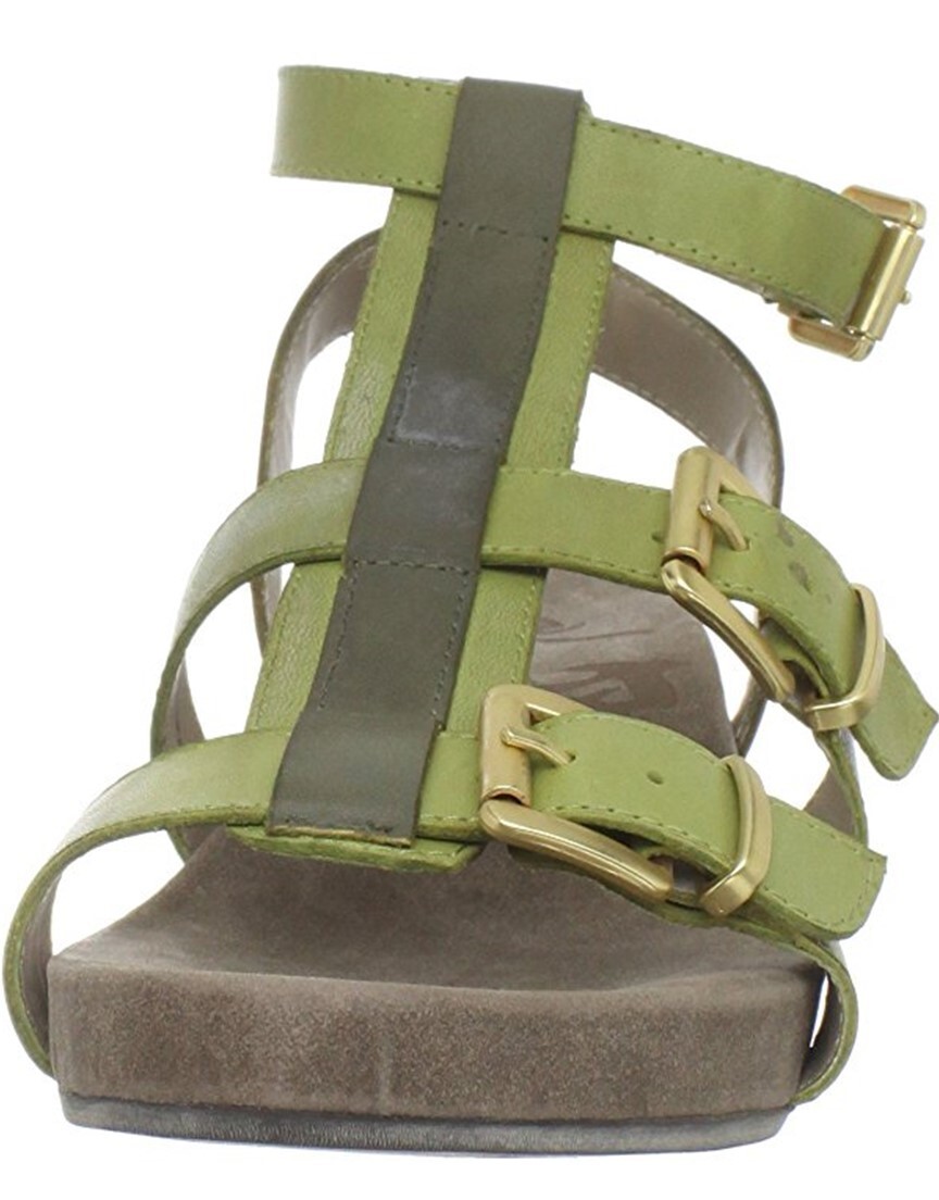 OTBT Sparks Green Strappy Gladiator style Flat Comfort Wedge Sandal NIB 6