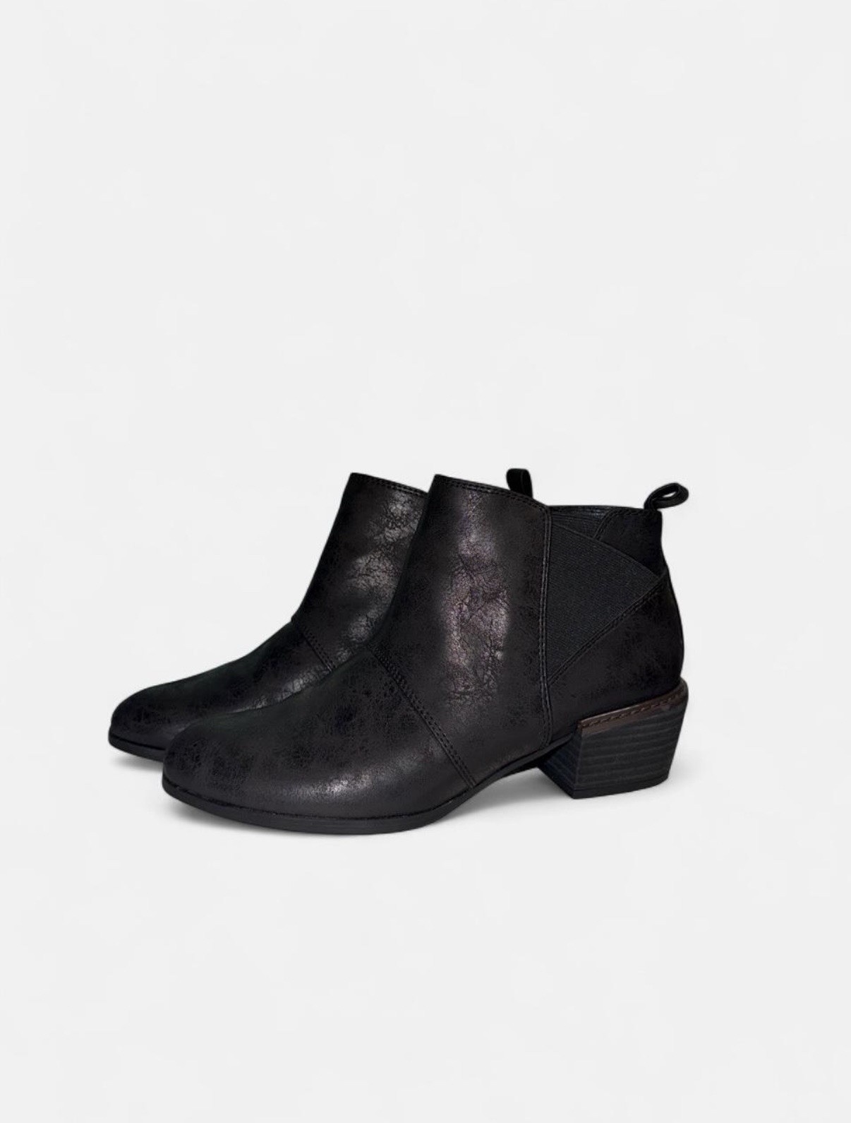 SOUL Naturalizer Daylight Women’s Black Leather Ankle Bootie Zip 8M EU38