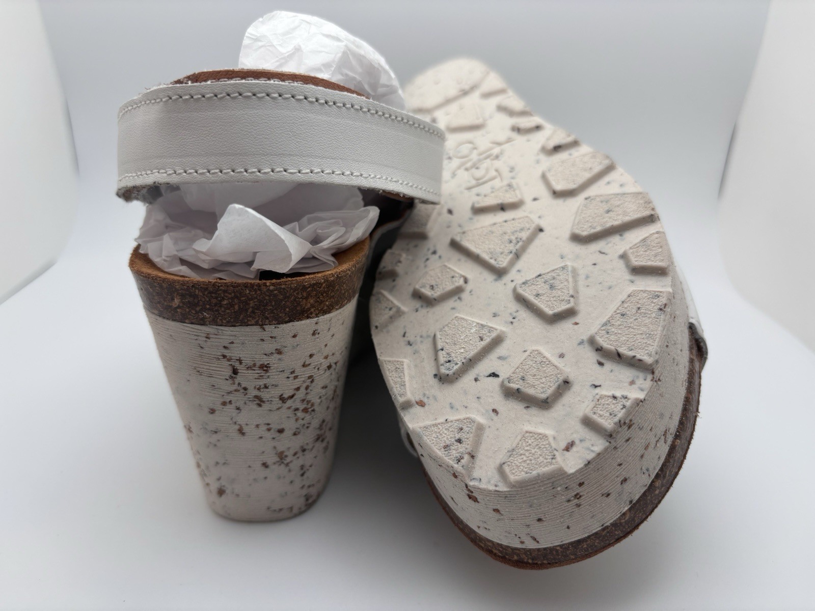 OTBT Fair Isle Leather Wedge Sandals In Chamois Size 6 Made In Portugal New