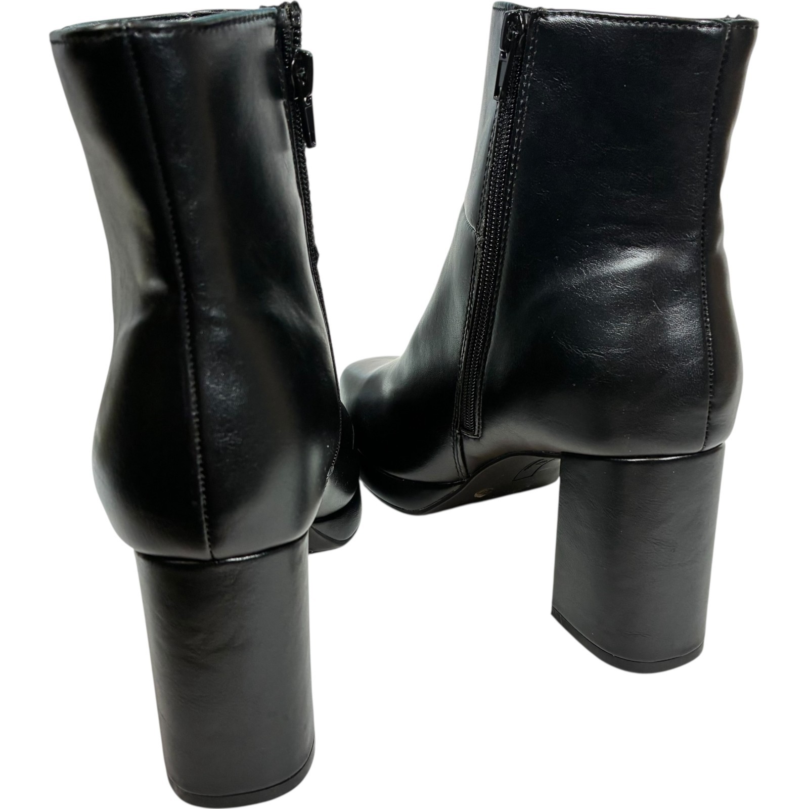 Worthington Gino Women’s Black 3.25in Block Heel Zip-up Bootie Size 9M