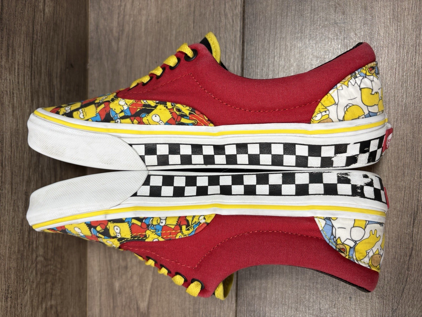Vans THE SIMPSONS X Customs Bart & Homer Checker Sneakers Shoes Womens Size 8.5