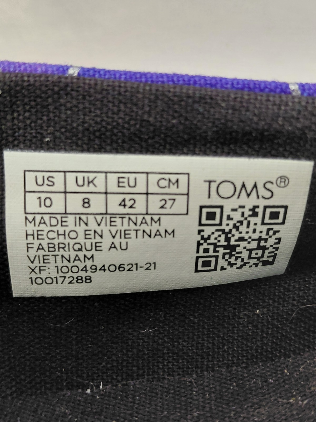 TOMS Black Foil Alien Galaxy Print Alpargata Women’s Sz 10 Shoes
