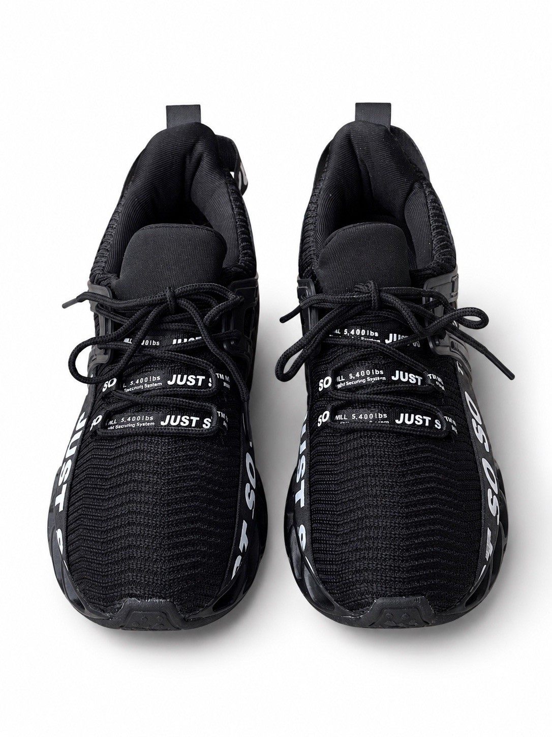 Just So So Unisex Running Sneakers EU 40 Black Knit Athletic Shoes Excellent